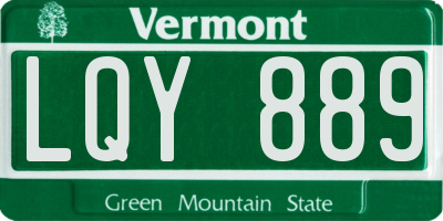 VT license plate LQY889