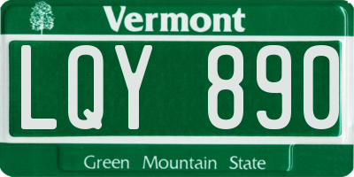 VT license plate LQY890