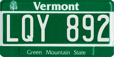 VT license plate LQY892