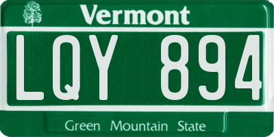 VT license plate LQY894