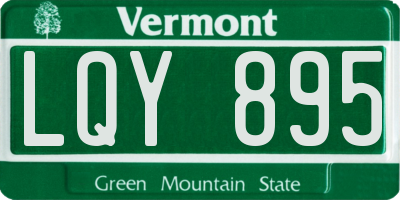 VT license plate LQY895