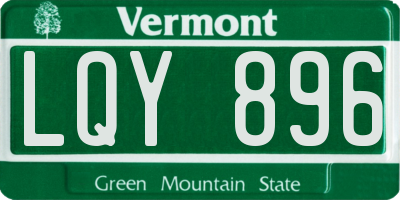 VT license plate LQY896
