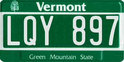 VT license plate LQY897
