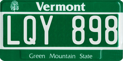 VT license plate LQY898
