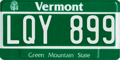 VT license plate LQY899