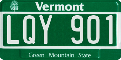 VT license plate LQY901