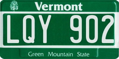 VT license plate LQY902