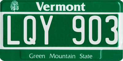 VT license plate LQY903