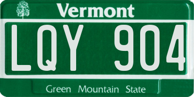 VT license plate LQY904