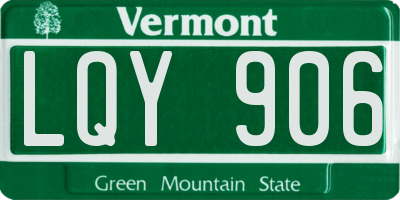 VT license plate LQY906