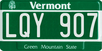 VT license plate LQY907