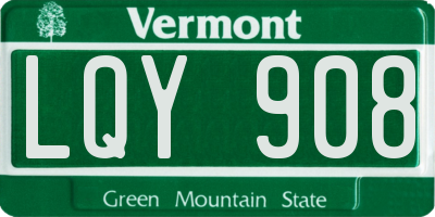 VT license plate LQY908