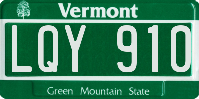 VT license plate LQY910