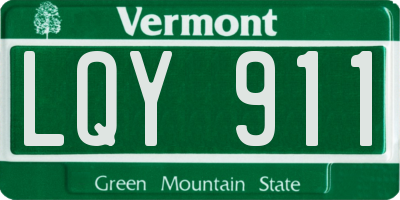 VT license plate LQY911