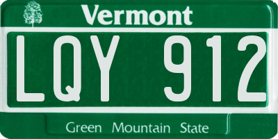 VT license plate LQY912