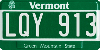 VT license plate LQY913