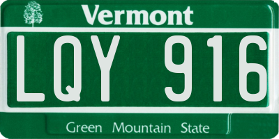 VT license plate LQY916