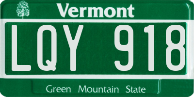 VT license plate LQY918