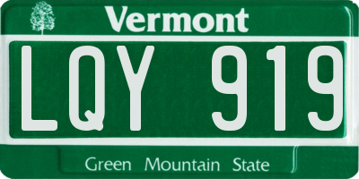 VT license plate LQY919