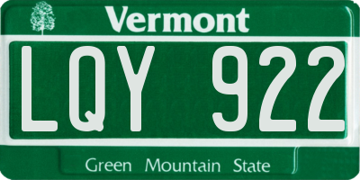 VT license plate LQY922