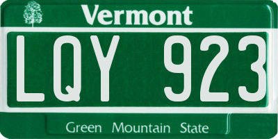 VT license plate LQY923