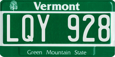 VT license plate LQY928