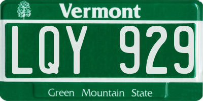 VT license plate LQY929