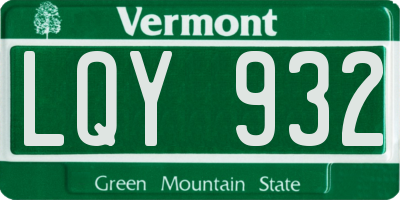VT license plate LQY932