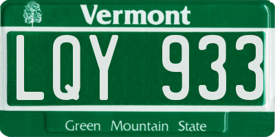VT license plate LQY933
