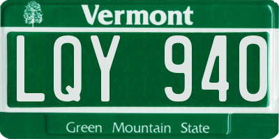 VT license plate LQY940