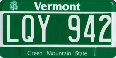 VT license plate LQY942