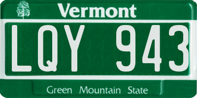 VT license plate LQY943