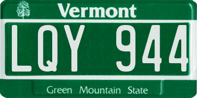 VT license plate LQY944