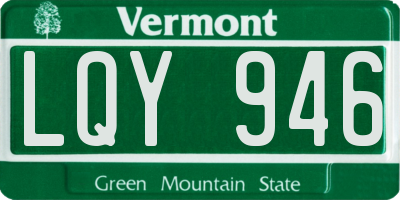 VT license plate LQY946