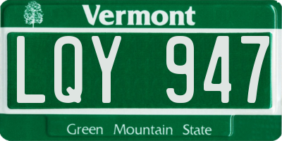 VT license plate LQY947