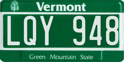 VT license plate LQY948