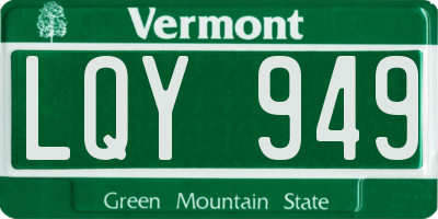 VT license plate LQY949