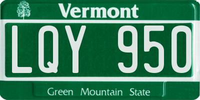 VT license plate LQY950