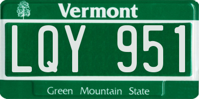 VT license plate LQY951
