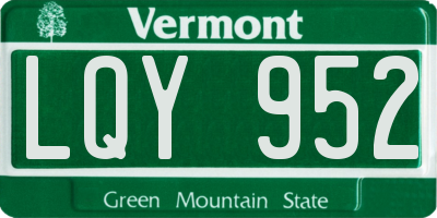 VT license plate LQY952