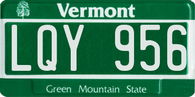 VT license plate LQY956