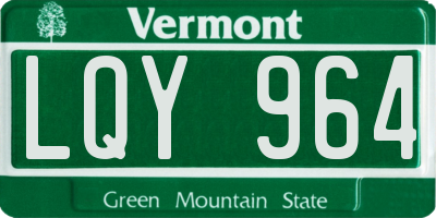 VT license plate LQY964
