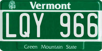 VT license plate LQY966
