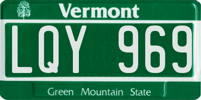 VT license plate LQY969