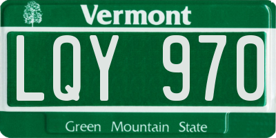 VT license plate LQY970