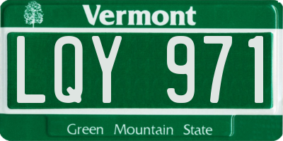 VT license plate LQY971