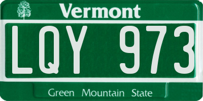 VT license plate LQY973