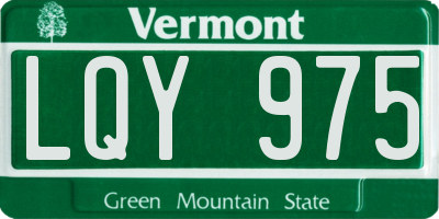 VT license plate LQY975