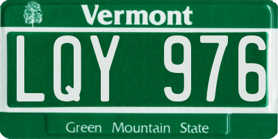 VT license plate LQY976