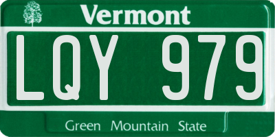 VT license plate LQY979